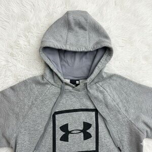 Under Armour Rival Fleece Logo Hoodie Steel Light Heather Black Large